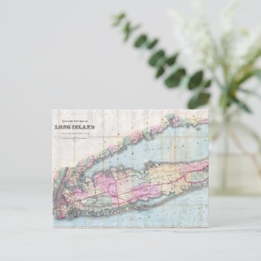 Carte vintage de Long Island (1880) (Debout devant)