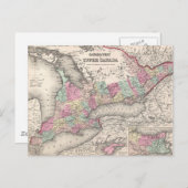 Carte vintage de l'Ontario (1857) (Devant / Derrière)