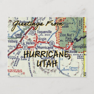 Carte Vintage de l'ouragan Utah