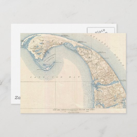 Carte vintage de Lower Cape Cod (Devant / Derrière)