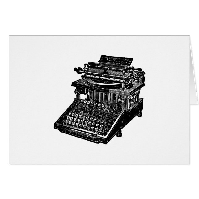 Carte vintage de machine à écrire (Devant horizontal)