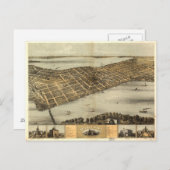 Carte vintage de Madison Wisconsin (1867) (Devant / Derrière)