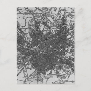 Carte vintage de Manchester Angleterre (1911)