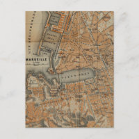 Carte vintage de Marseille France (1914)