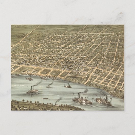 Carte vintage de Memphis Tennessee (1870) (Devant)