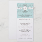 Carte vintage de menu de mariage (Devant / Derrière)