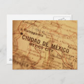 Carte Vintage de MEXICO (Devant / Derrière)