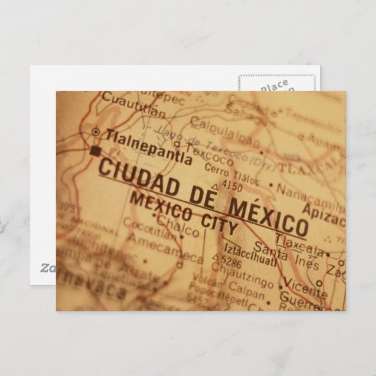 Carte Vintage de MEXICO (Devant / Derrière)