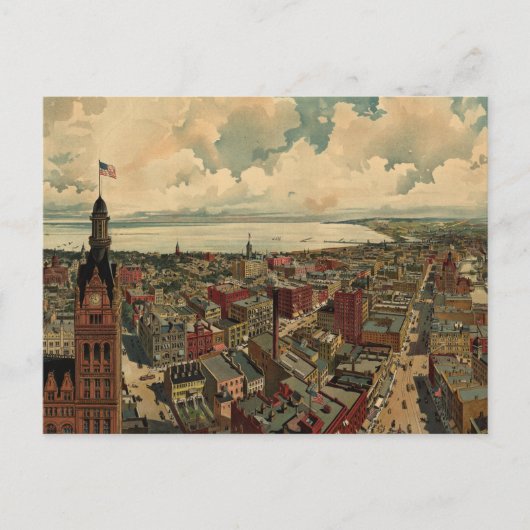 Carte vintage de Milwaukee WI (1898) (Devant)