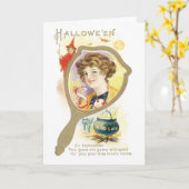 Carte Vintage de miroir de bonne chance (Fleur jaune)