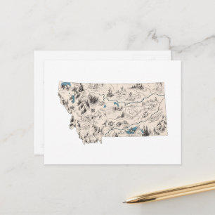 Carte Vintage de Montana Antique State Chart