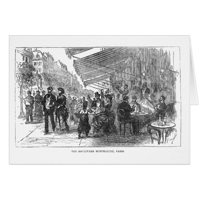 Carte vintage de Montmartre Paris de boulevard de (Devant horizontal)