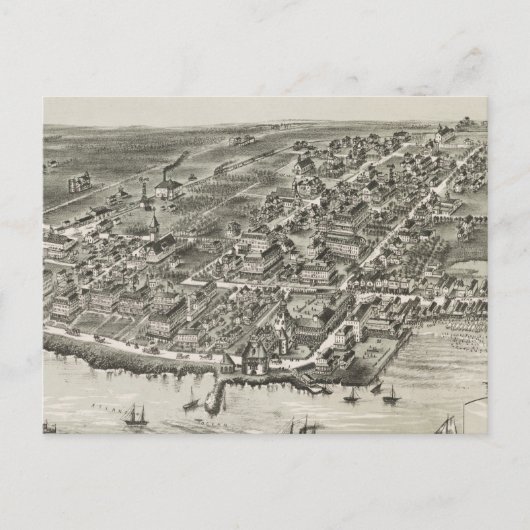 Carte vintage de Narragansett RI (1888) (Devant)
