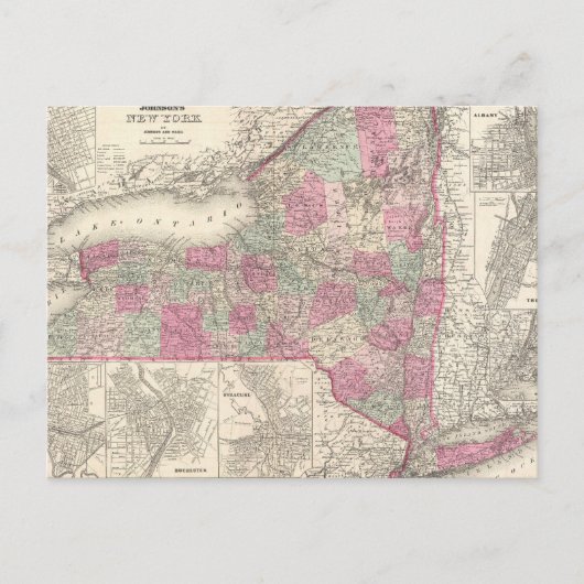 Carte vintage de New York (1864) (Devant)