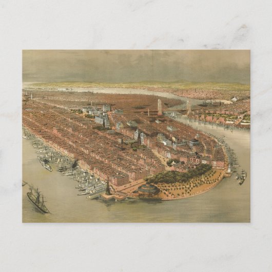 Carte vintage de New York (1874) (Devant)