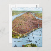 Carte vintage de New York (1879) (Devant / Derrière)