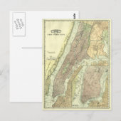 Carte vintage de New York City Manhattan (Devant / Derrière)