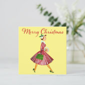 Carte vintage de Noël 1950 (Debout devant)