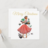 Carte vintage de Noël 1950 (Devant/Arrière en situation)