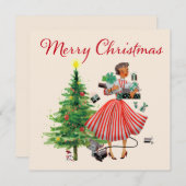 Carte Vintage de Noël 1950 (Devant / Derrière)