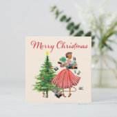 Carte Vintage de Noël 1950 (Debout devant)