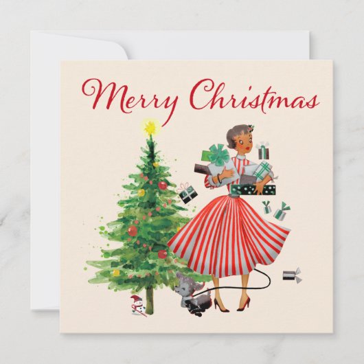 Carte Vintage de Noël 1950 (Devant)