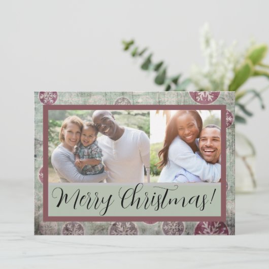 Carte Vintage de Noël défraîchi Photo (Debout devant)