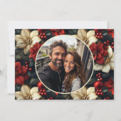 Carte vintage de Noël Floral (Devant)