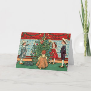 Carte Vintage de Noël pour enfants