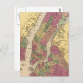 Carte vintage de NYC et Brooklyn (1868) (Devant / Derrière)