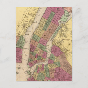 Carte vintage de NYC et Brooklyn (1868)