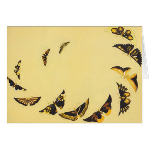 Carte vintage de papillons en vol -