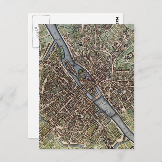 Carte vintage de Paris (Devant / Derrière)