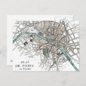 Carte vintage de Paris (Devant / Derrière)