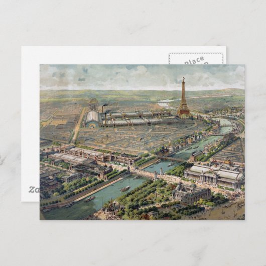 Carte vintage de Paris (1900) (Devant / Derrière)