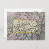 Carte vintage de Pennsylvanie (Devant / Derrière)