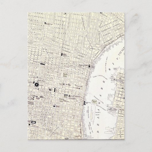 Carte vintage de Philadelphie (1885) (Devant)