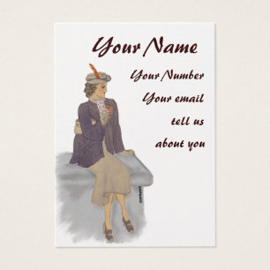 Carte vintage de profil de Madame
