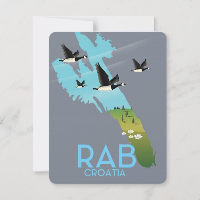 Carte vintage de Rab Coratia (Devant)