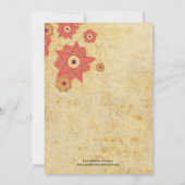 Carte vintage de répétition florale (Dos)