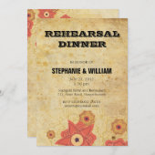 Carte vintage de répétition florale (Devant / Derrière)