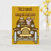 Carte vintage de retraite de voiture (Fleur jaune)