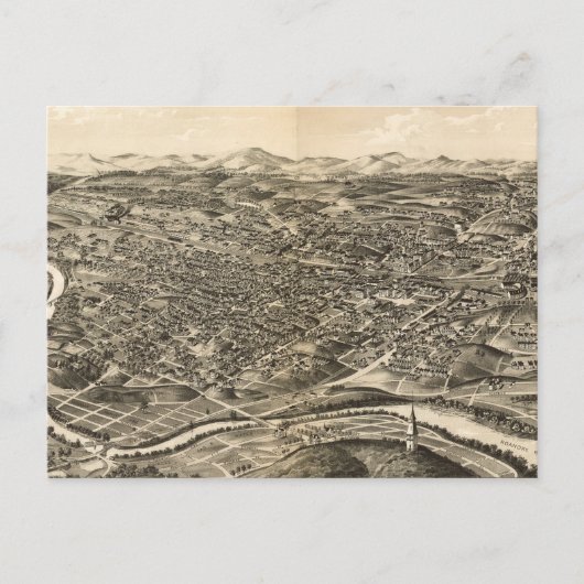 Carte vintage de Roanoke Virginia (1891) (Devant)