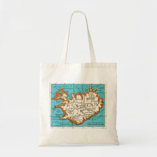 Carte vintage de sac de l'ISLANDE (Devant)