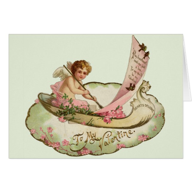 CARTE VINTAGE DE SAINT-VALENTIN (Devant horizontal)