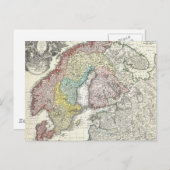 Carte vintage de Scandinavie (1730) (Devant / Derrière)