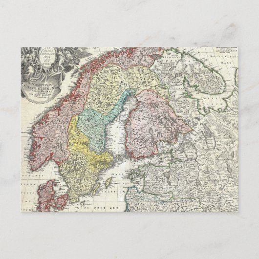 Carte vintage de Scandinavie (1730) (Devant)