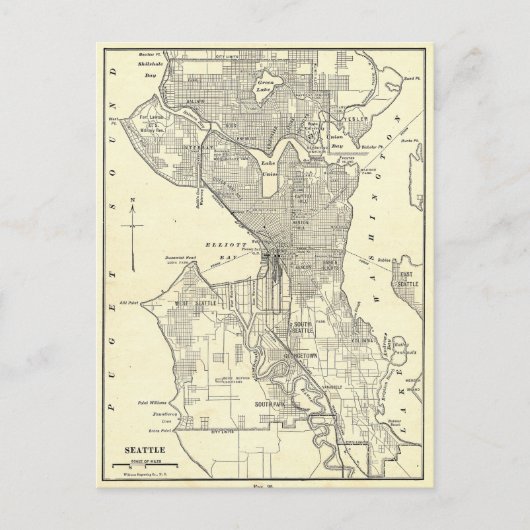 Carte vintage de Seattle (1914) (Devant)