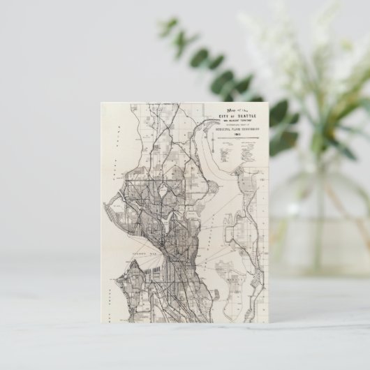 Carte vintage de Seattle Washington (Debout devant)