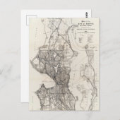 Carte vintage de Seattle Washington (Devant / Derrière)